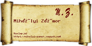 Mihályi Zámor névjegykártya